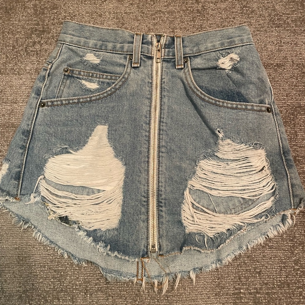 CARMAR Jean skirt with zipper size 23 high waisted